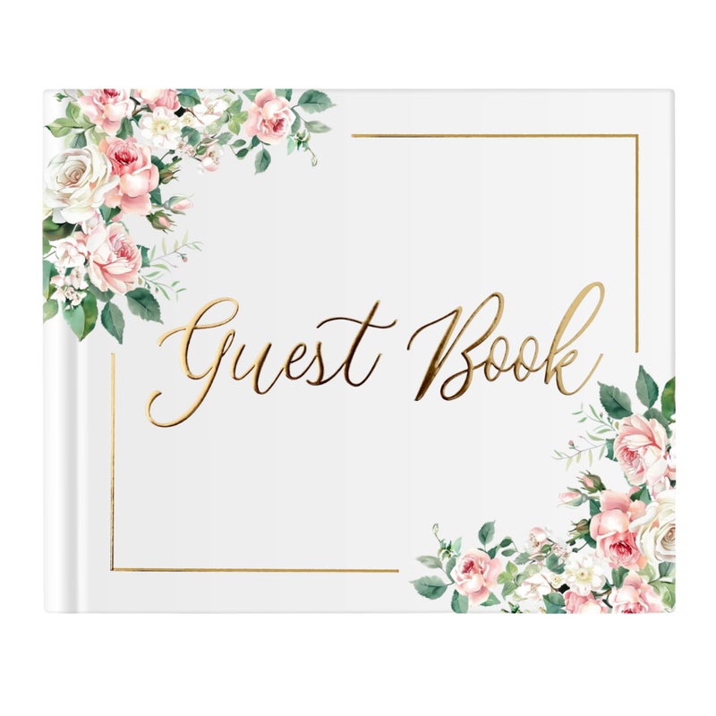 Swanique Wedding Guest Book for Guests to Sign, Elegant Wedding Guestbook Ideas, Sign in Book for Bridal and Baby Shower, Polaroid Guest Book, 100 Thick Lined and Blank Pages for Party, Wedding Books - Image 1