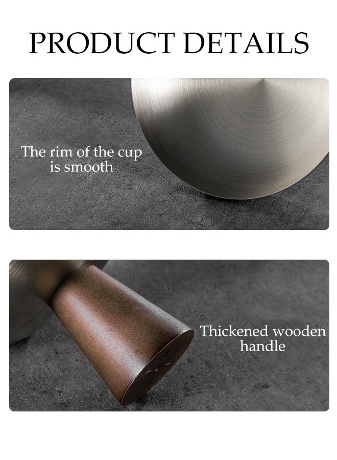 DUNISO 2 قطع كوب حلوى من الفولاذ المقاوم للصدأ بتصميم عالي القدم وعاء حلوى أنيق لطبق موس للحلويات والسلطات حامل طبق فواكه للزينة حامل عرض الحلوى صينية فواكه لتزيين الطاولة - Image 5