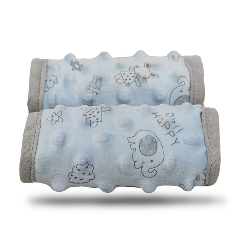 DODO NICI car seat Strap Cover for Baby seat Belt Cover Cushion Belt Pads fit Baby CarrierPushchairStroller Cozy Peace Dotted Minky Blue