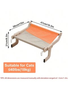 A.M Wooden Cat Window Hammock Window cat Bed cat Hammock,Cat Sill Window Perch Sturdy Cat Hammock Window Seat,Cat Window Shelf Seat with 4 Legs,Adjustable Cat Bed Suitablefor Windowsill  - Image 3