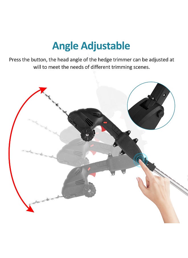 Lepmerk Lithium Cordless Hedge Trimmer Handheld Dual-Purpose Hedge Trimmer Bush Trimmer Electric Hedge Trimmer for Pruning Built in 2.0Ah Battery and Type-C Charging Cable Grass Trimmer  - Image 5