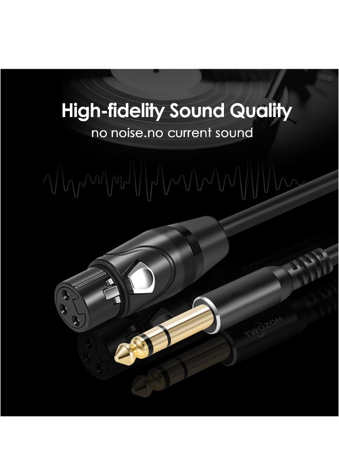 6.6FT XLR Female to 1/4 Inch TRS Cable - Professional Balanced Microphone Cable with Quarter Inch Jack, HiFi Quality - Image 5