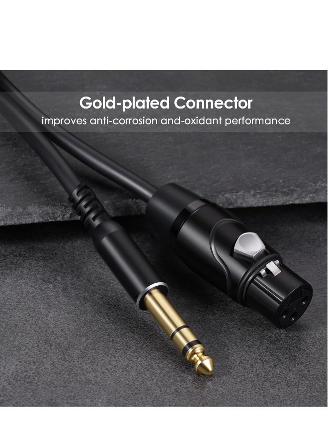 6.6FT XLR Female to 1/4 Inch TRS Cable - Professional Balanced Microphone Cable with Quarter Inch Jack, HiFi Quality - Image 3