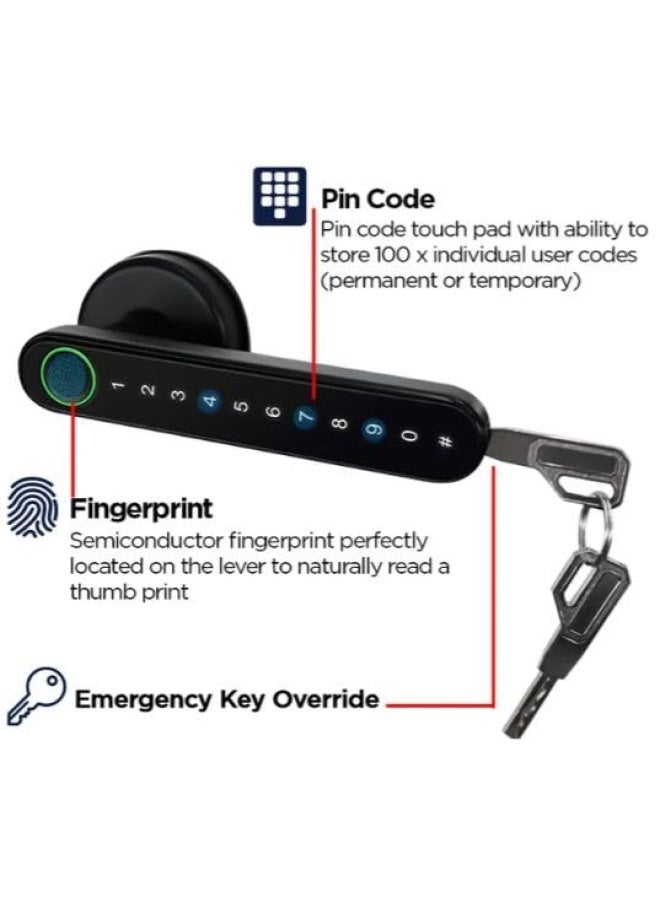 ROBUSTLINE Electronic Smart Lock For Front Door With 4 Function- Fingerprint Mobile App Passcode Metal Key 2 Years Warranty Rbsl3010B - Image 2