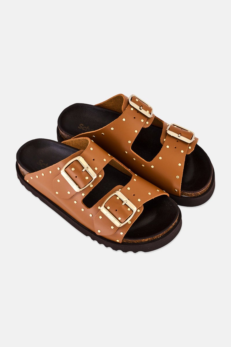 Scholl Women Beatriz Adjustable Buckle Sandals, Brown - Image 2