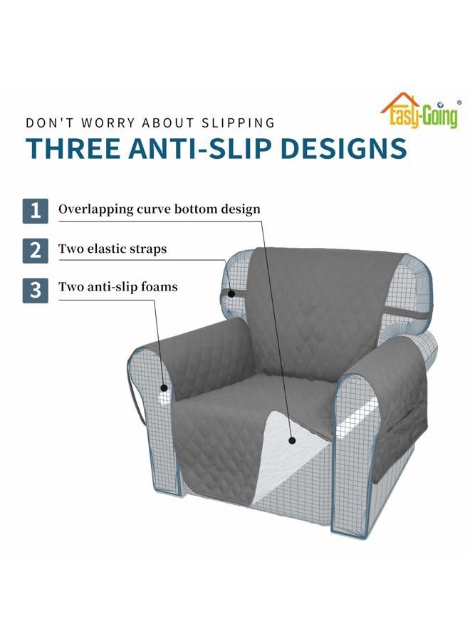 Easy-Going Sofa Slipcover Oversized Sofa Cover Waterproof Couch Cover Furniture Protector Cover Pets Covers Washable Non-Slip Fabric Pets Kids Children Dog Cat (Oversized Sofa, Grey) - Image 4