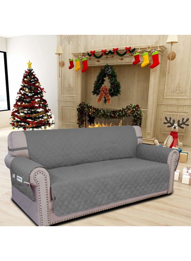 Easy-Going Sofa Slipcover Oversized Sofa Cover Waterproof Couch Cover Furniture Protector Cover Pets Covers Washable Non-Slip Fabric Pets Kids Children Dog Cat (Oversized Sofa, Grey) - Image 2