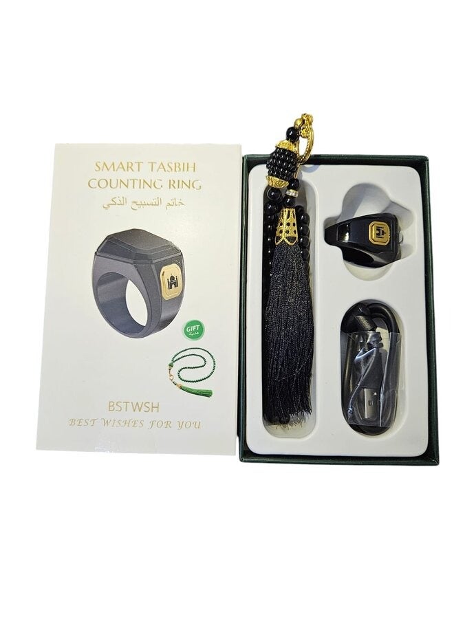 BSTWSH 22 mm Zikr Ring Smart Ring with Vibration Reminder Tasbih Counter and Bluetooth Connection for Exclusive IQIBLA App and 5 Daily Prayer Reminders Tasbhi  - Image 2
