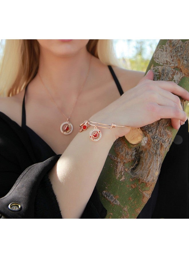 Leafael Superstar Cancer Zodiac Expandable Bangle Bracelet Made With Premium Crystals Horoscope Constellation June July Birthstone Light Siam Red Jewelry Rose Gold Plated 7 - Image 4