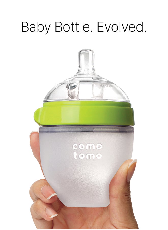 comotomo Natural Feel Baby Bottle 150 ML With Pack Of 2 Natural Teat Silicone Nipples, Y Shape Hole With Variable Flow, 6 Months +  - Image 4