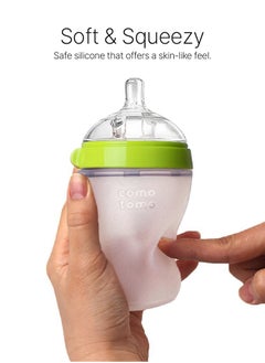 comotomo Natural Feel Baby Bottle 150 ML With Pack Of 2 Natural Teat Silicone Nipples, Y Shape Hole With Variable Flow, 6 Months +  - Image 5