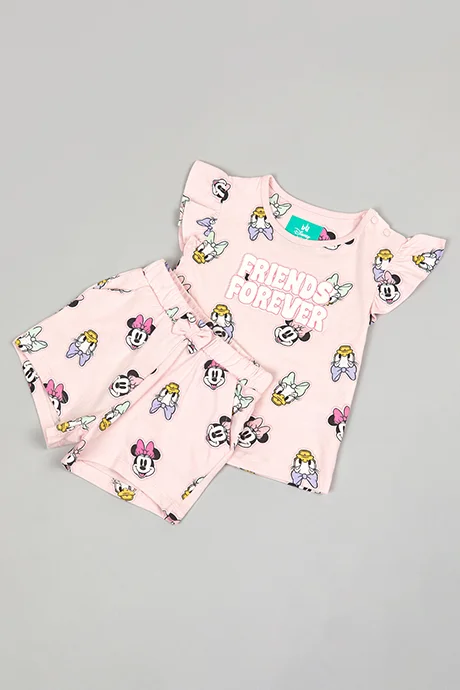 أر أند بي Mickey & Friends Print T-Shirt and Shorts Set