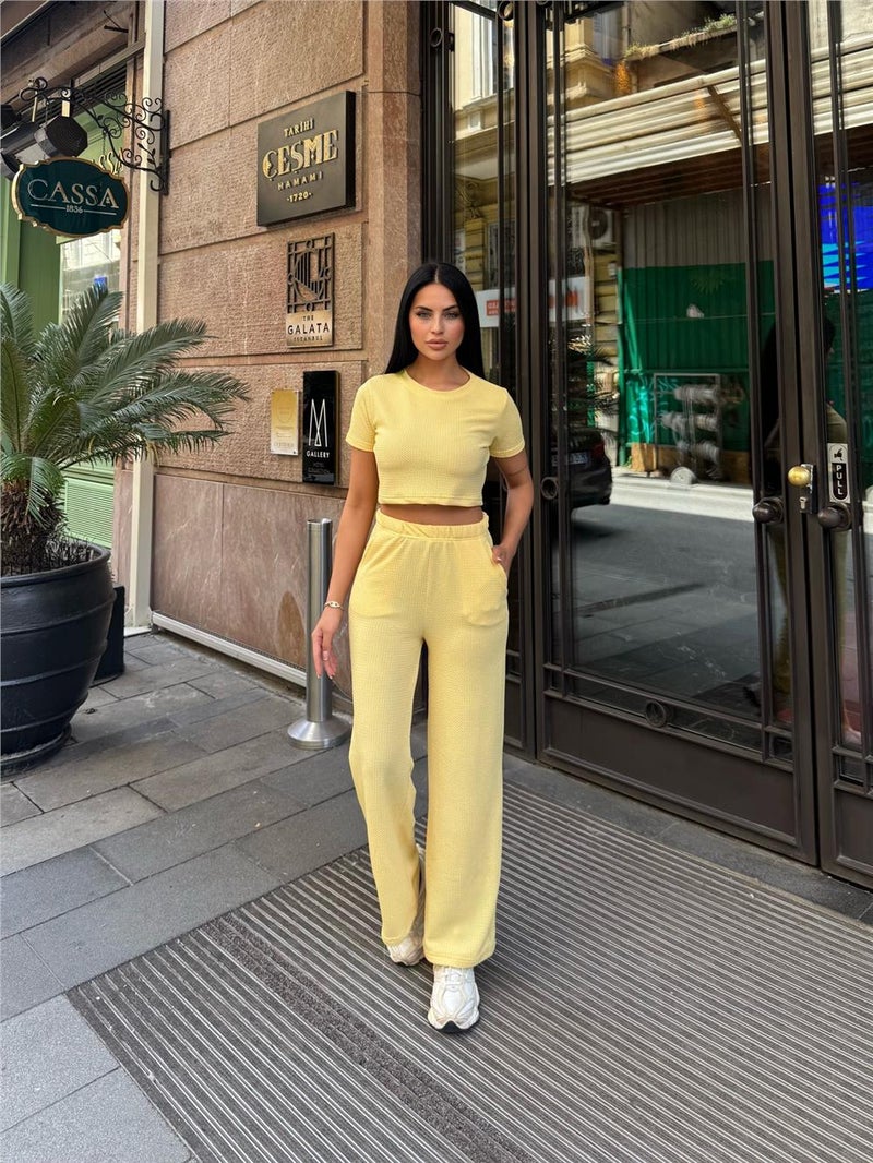Weshaya Top-Bottom Set Women Yellow - Image 4