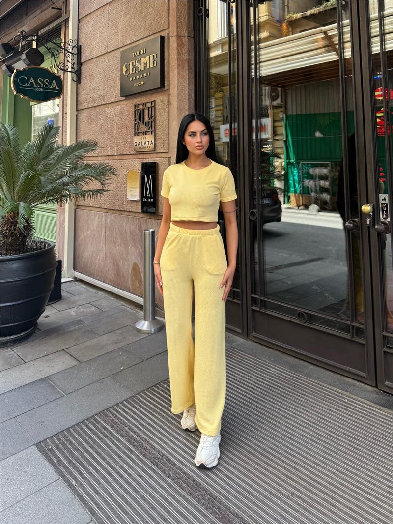 Weshaya Top-Bottom Set Women Yellow - Image 3