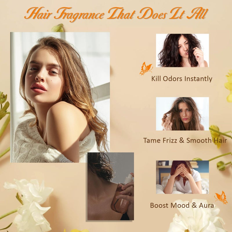 Msktasy بخاخ عطر الفانيليا للشعر والجسم، عطور الفيرومونات للنساء، رذاذ عطر يدوم طويلاً، للتحكم في التجاعيد وزيادة اللمعان، رذاذ مغذي لإصلاح الشعر، للاستخدام اليومي، خالي من الكحول، 1.7 أونصة حجم السفر - Image 3