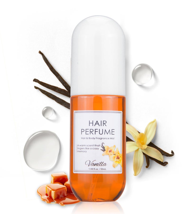 Msktasy بخاخ عطر الفانيليا للشعر والجسم، عطور الفيرومونات للنساء، رذاذ عطر يدوم طويلاً، للتحكم في التجاعيد وزيادة اللمعان، رذاذ مغذي لإصلاح الشعر، للاستخدام اليومي، خالي من الكحول، 1.7 أونصة حجم السفر - Image 1