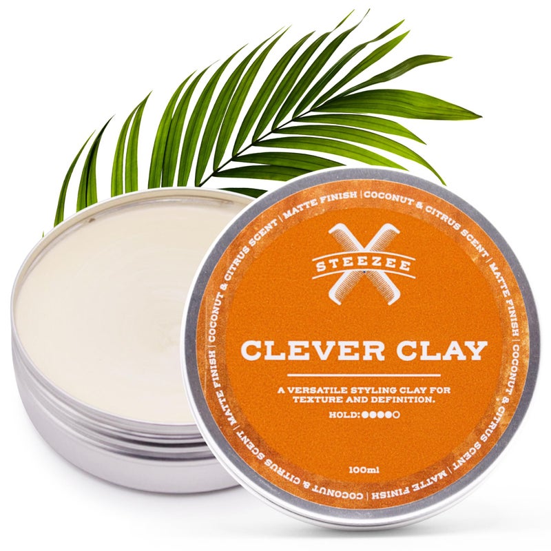 Steezee Clever Clay  34 oz Natural Finish Reworkable AllDay Hold Hair Styling Clay CrueltyFree Paraben  Sulphate Free - Image 2