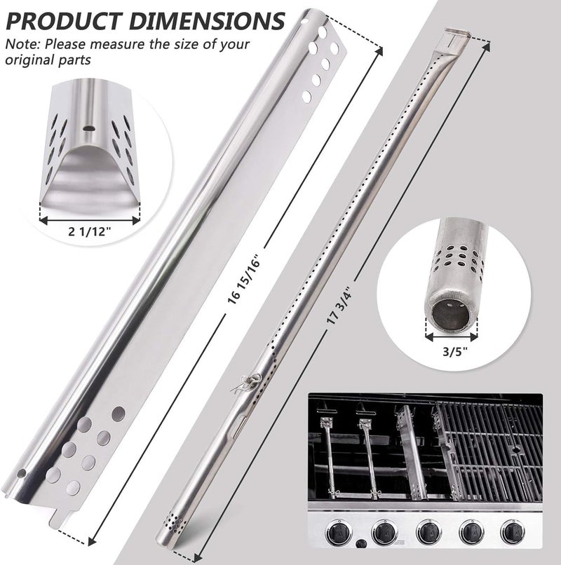 Criditpid Grill Replacement Parts for Charbroil Performance 6 Burner 463276517 463238218 463276617 463244819 463274419, 5 Burner 463347519 for Grill Heat Plates, Burner, Crossover Tube & Igniter. - Image 3