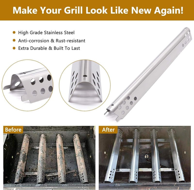 Criditpid Grill Replacement Parts for Charbroil Performance 6 Burner 463276517 463238218 463276617 463244819 463274419, 5 Burner 463347519 for Grill Heat Plates, Burner, Crossover Tube & Igniter. - Image 4