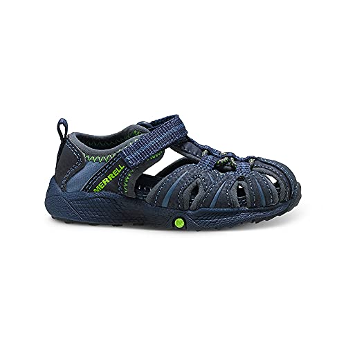 Merrell Hydro JR Sport Sandal, Navy/Green, 5 Wide US Unisex Little_Kid - Image 2