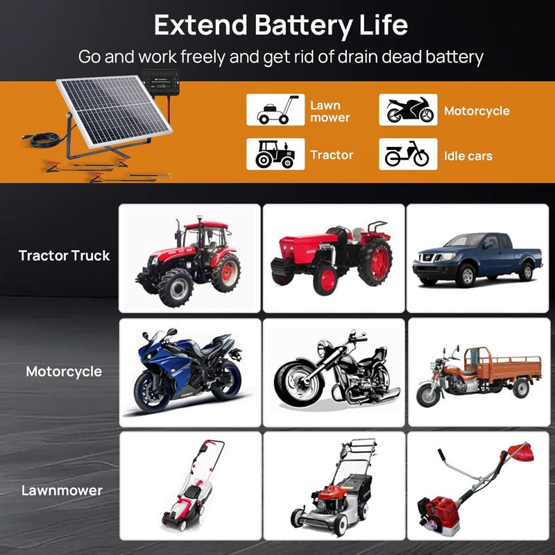 ECO-WORTHY 25W 12V Solar Battery Charger Trickle Maintainer, 25W Waterproof Solar Panel Kit + Adjustable Mount Bracket + Upgrade Controller,for 12V Batteries Cars RV Boat Motorcycle Marine - Image 1