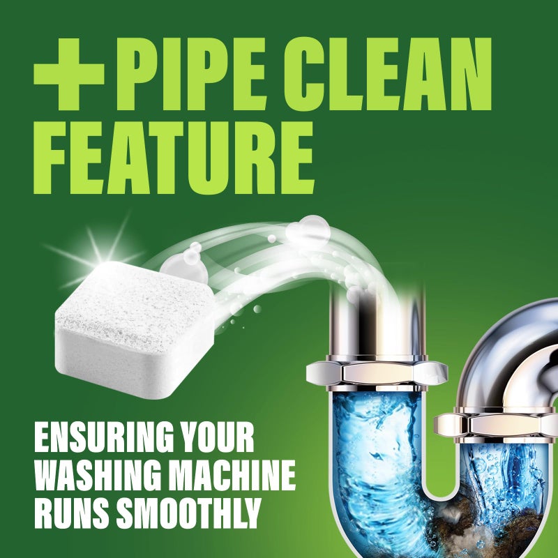 Green Gobbler Premium Washing Machine Cleaner & Deodorizer Tablets with Pipe, Drain & Hose Clean Technology | Front & Top Load Washers | 28 Count - Image 3
