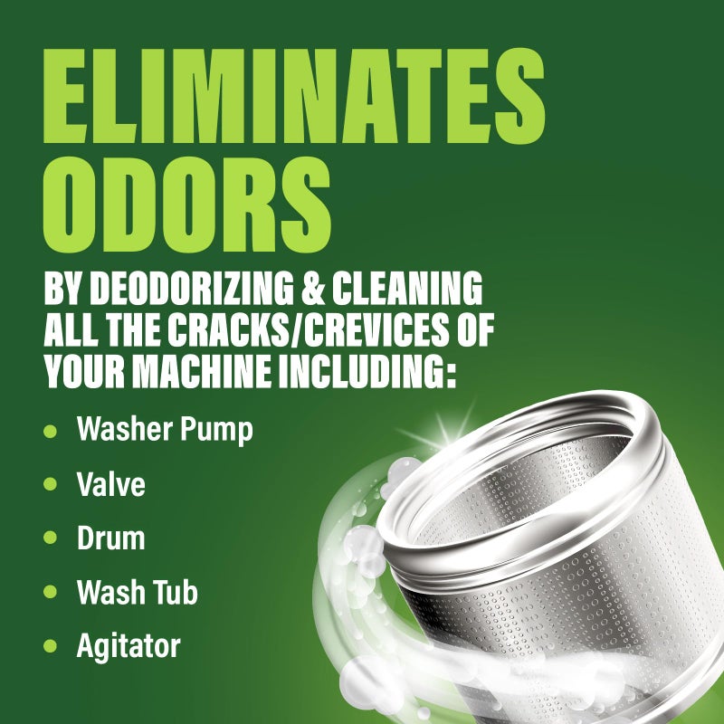 Green Gobbler Premium Washing Machine Cleaner & Deodorizer Tablets with Pipe, Drain & Hose Clean Technology | Front & Top Load Washers | 28 Count - Image 2