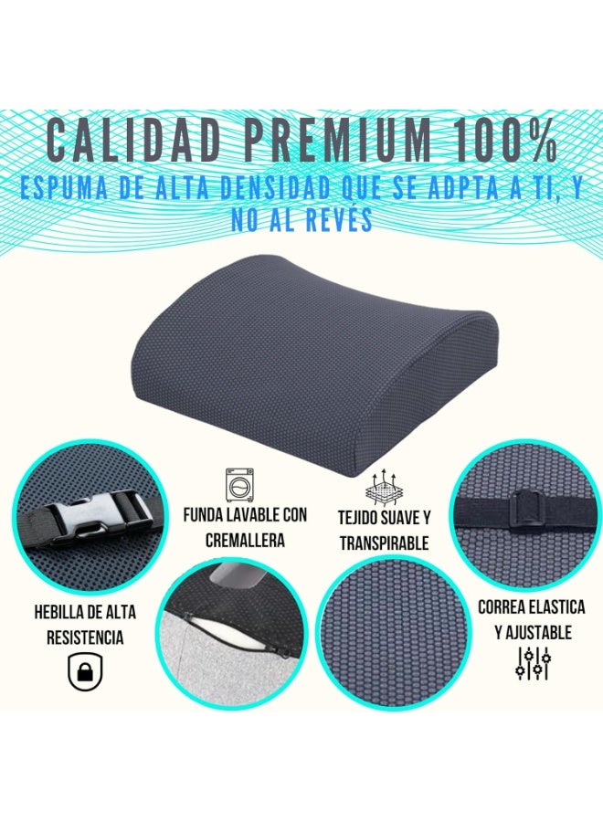 Orthopaedic Ergonomic Cushion Set - Lumbar Back Support & Coccyx Pressure Relief - Viscoelastic for Office & Gaming Chair - Image 3