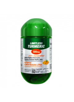 LIMITLESS 60 Capsules Limitless Turmeric 500 Mg 