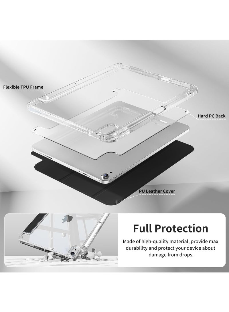 Rock Pow Case for iPad (A16) 11th 11 inch 2025 Gen iPad 11 Case/Case For iPad 10th Gen Case 2022 iPad 10 Case Slim Stand Clear Transparent Shell Back with Pencil Holder Smart Cover for 11" iPad 11th 2025/10.9"iPad 10th Gen 2022 - Image 4