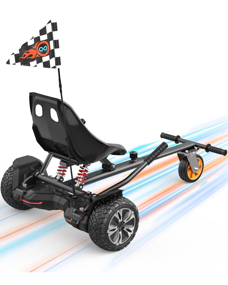 Gyroor K2 Hoverboard Go Kart Attachment for Kids & Adults, Adjustable Frame Length Hoverboard Seat Attachment for 6.5" 8" 10" Hoverboard Self Balancing Scooter - Image 1