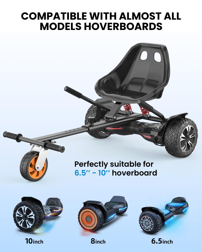 Gyroor K2 Hoverboard Go Kart Attachment for Kids & Adults, Adjustable Frame Length Hoverboard Seat Attachment for 6.5" 8" 10" Hoverboard Self Balancing Scooter - Image 4