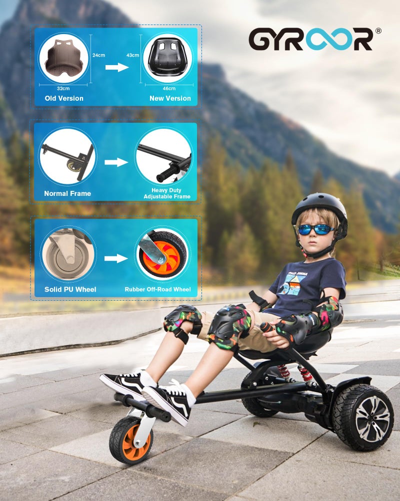 Gyroor K2 Hoverboard Go Kart Attachment for Kids & Adults, Adjustable Frame Length Hoverboard Seat Attachment for 6.5" 8" 10" Hoverboard Self Balancing Scooter - Image 5