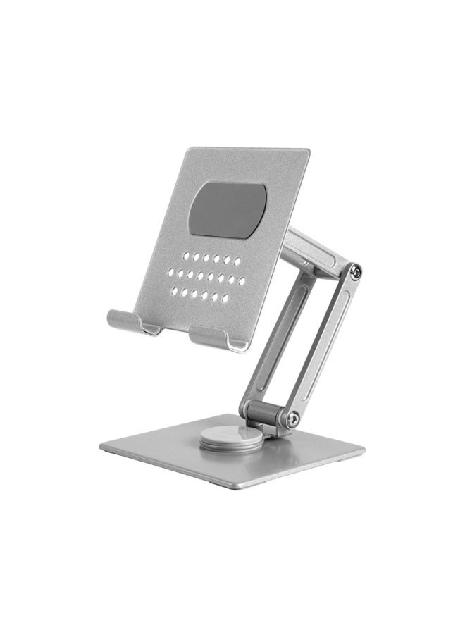 Mobile Phone Tablet Stand Folding Rotating Metal Tablet Stand Desktop Multi-function Stand-Color:A819 Silver-Applicable Dimensions:General - Image 1