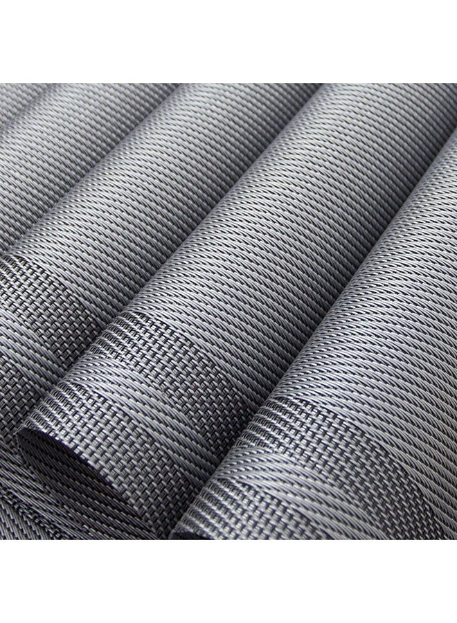 Arabest Set of 8 Placemats, Non-Slip Crossweave Woven Vinyl Insulation Placemat Washable Table Mats 45x30cm (Grey) - Image 3