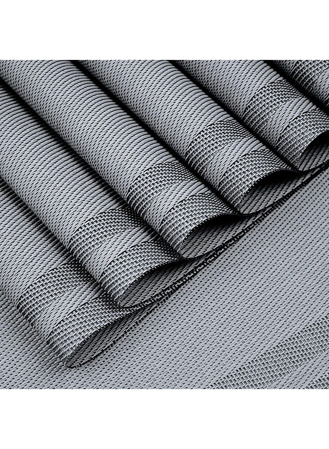 Arabest Set of 8 Placemats, Non-Slip Crossweave Woven Vinyl Insulation Placemat Washable Table Mats 45x30cm (Grey) - Image 2