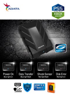 ADATA HD710 Pro DURABLE 4TB External HDD | Fast Data Anti-Shock Hard Drive | Compatible with PS5 XBOX | Shockproof Waterproof | Black  - Image 3