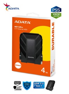 ADATA HD710 Pro DURABLE 4TB External HDD | Fast Data Anti-Shock Hard Drive | Compatible with PS5 XBOX | Shockproof Waterproof | Black  - Image 2