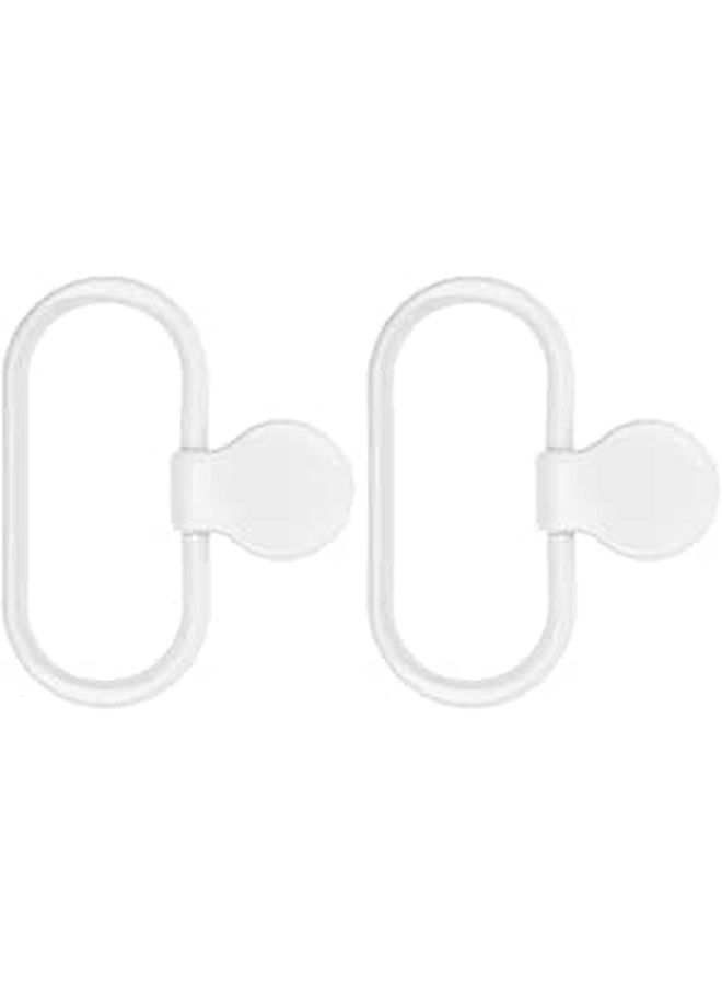 Adhesive Towel Rings 2 Pack White Non Damaging Wall Mounted No Drill Bathroom Kitchen - Image 1
