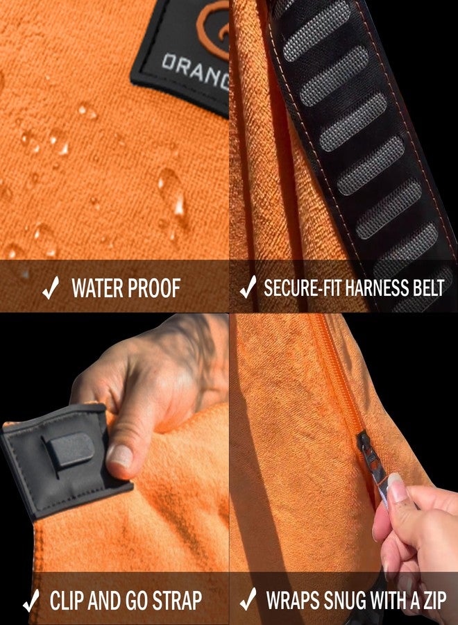 Orange Mud Transition & Seat Wrap V2.0 - Car Seat Cover, Changing Kilt & Multipurpose Towel - Sweat-Proof, Quick-Dry, Secure Wrap for Athletes, Runners, Cyclists - Orange - Image 4