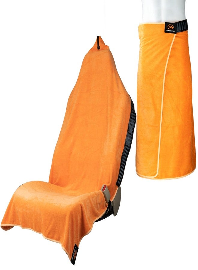 Orange Mud Transition & Seat Wrap V2.0 - Car Seat Cover, Changing Kilt & Multipurpose Towel - Sweat-Proof, Quick-Dry, Secure Wrap for Athletes, Runners, Cyclists - Orange - Image 1