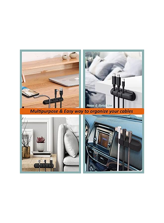 PYLCO SMART Cord Holder Clips Cable Management Cord Organizer Clips Self Adhesive for Desktop organizing USB Charging Cable PC Office Home Car Desk Nightstand ,20-Pcs Reusable Cable Ties Straps - Image 5