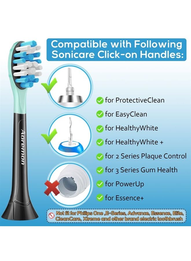 Aoremon Replacement Brush Heads for ExpertClean ProtectiveClean 4100 5100 6100 DailyClean G3 C3 W3 C1 C2 G2, 6 Pack, Black - Image 2