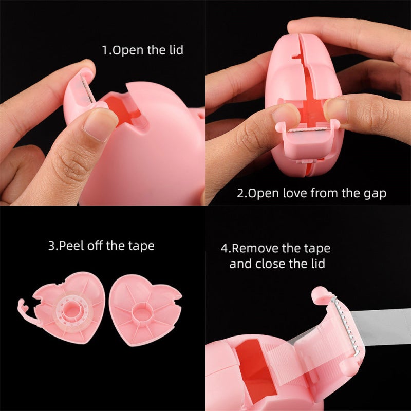 Eyelash Extension Tool Pink Plastic-metal Combination - Reusable Refillable Portable Tape Dispenser for Professional or Daily Use - Image 3
