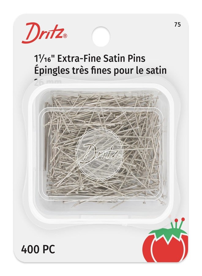 Dritz 75 Satin Pins, Extra fine, 1-1/16-Inch (400-Count) - Image 1