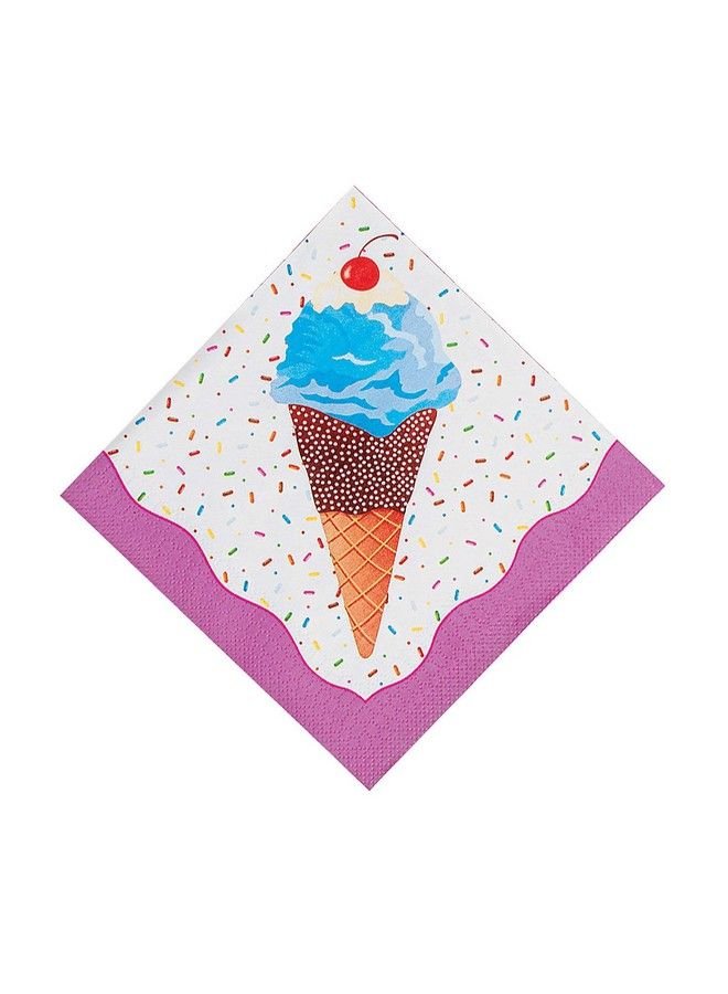 Fun Express I Scream For Ice Cream Luncheon Napkins For Birthday Party Supplies Print Tableware Print Napkins Birthday 16 Pieces - Image 1