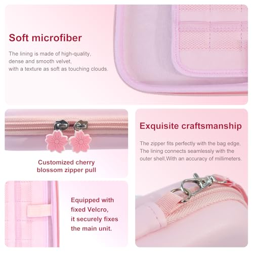 HLRAO Pink Travel Carrying Case Accessories Kit Compatible with Nintendo Switch 2 (2025).Pink Switch 2 Hard Protective Cover,Adjustable Stand,Screen Protector & Cute Thumb Grips 10 in 1 Gift. - Image 2