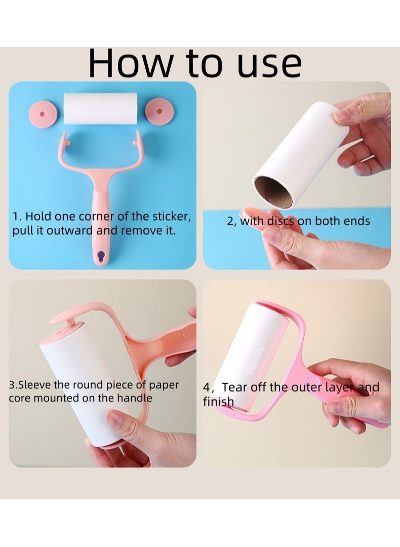 Lint Remover Lint Roller, Super Sticky Pet Hair Remover Set (Includes 4 Refills Two Portable Rollers), Sticky Lint Brush for Clothes, Carpets, Car Seats, Dust, Dogs, Cats (7 pcs) - Image 4
