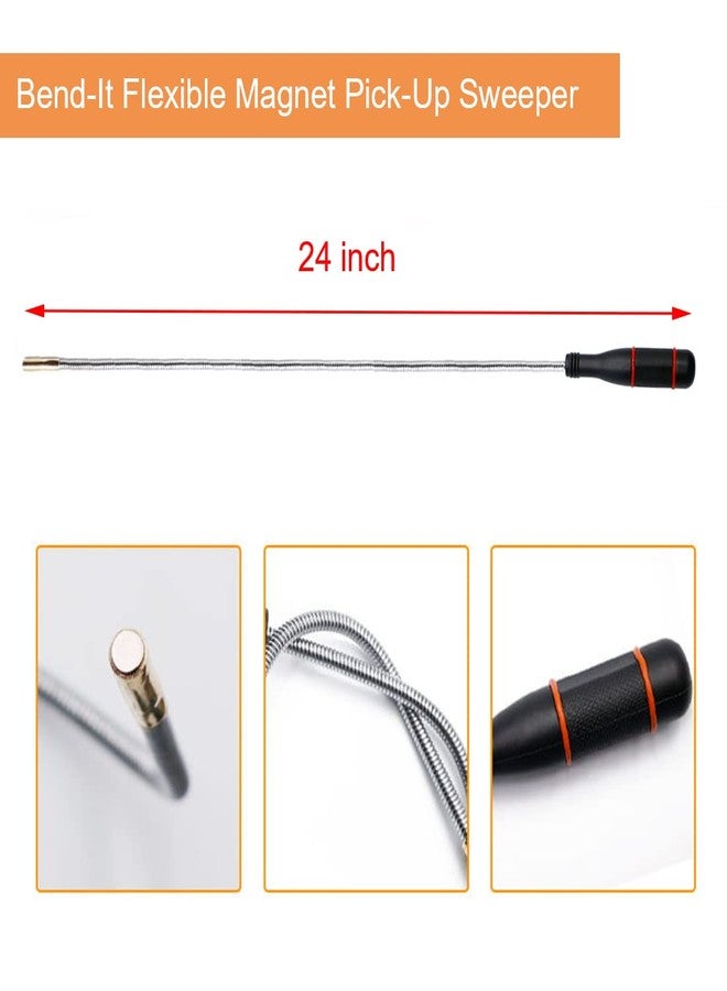 KITEVICH 4 Pack Telescoping Magnet Pick-up Tool Set - Retrieving Pickup Tools，Extendable Pick Up Tools，Bendable Spring Magnet Stick，Flexible Extra Long Reach Bendable Curve Grabber with 4 Claws - Image 3