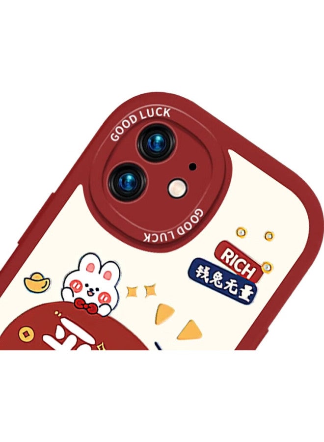 Langling Suitable For Apple Iphone 11 Case, Iphone 11 Protective Cover, Full Protection Lens Rabbit Year Painted New Year Ultra-Thin Lambskin, Men'S And Women'S Silicone Shockproof Soft Case, Peace And Joy - Image 3